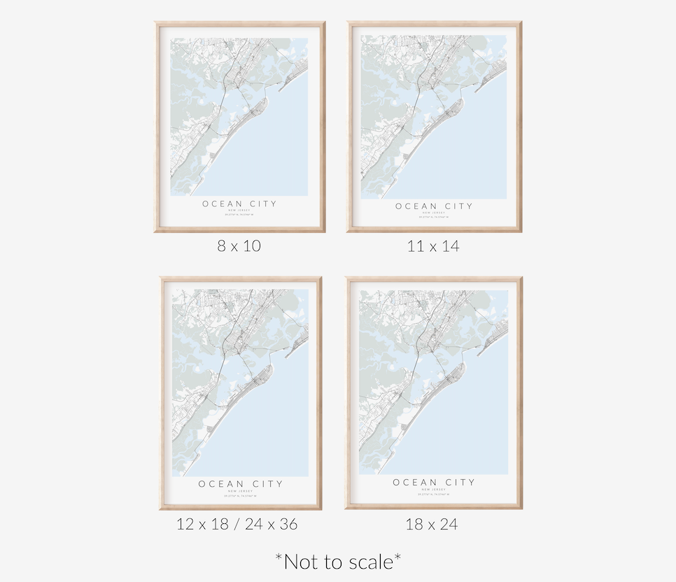 Ocean City NJ Map Print