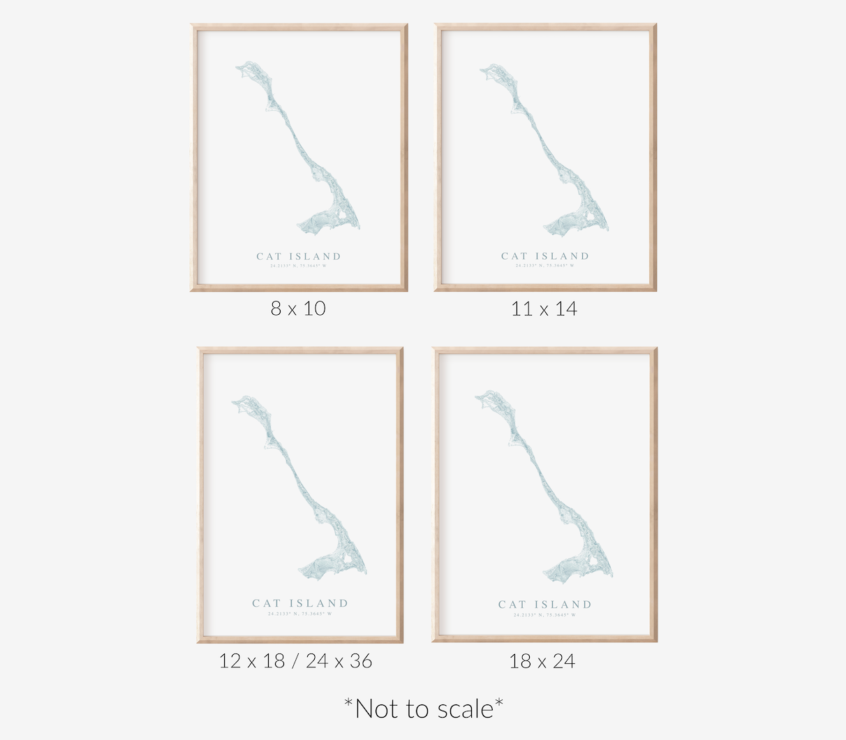 Cat Island Bahamas Map Print