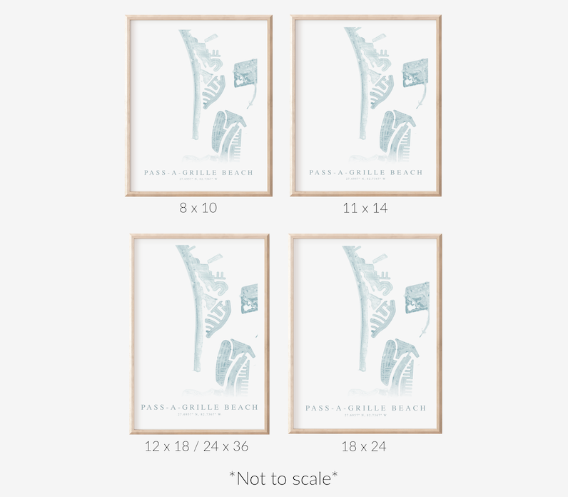 Pass-a-Grille Beach Map Print