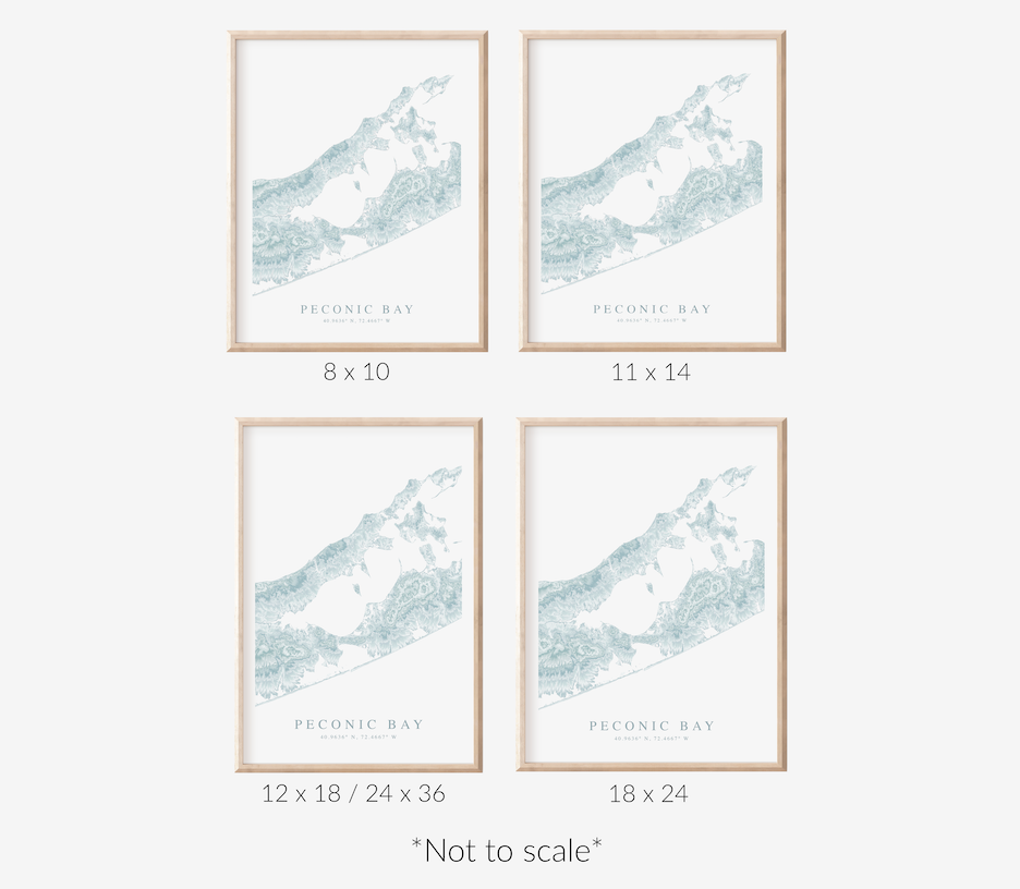 Peconic Bay Map Print