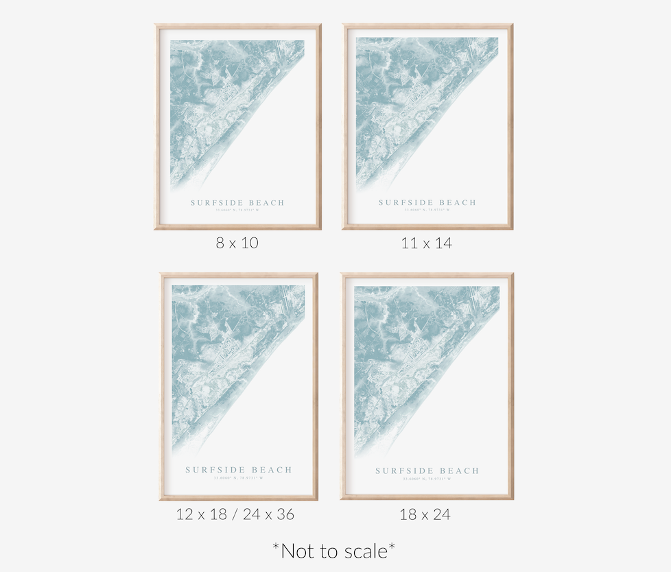 Surfside Beach SC Map Print