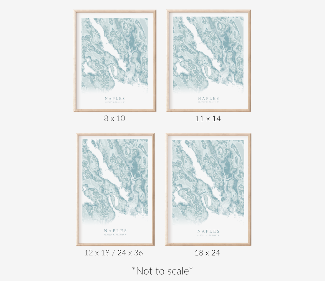 Naples ME Map Print