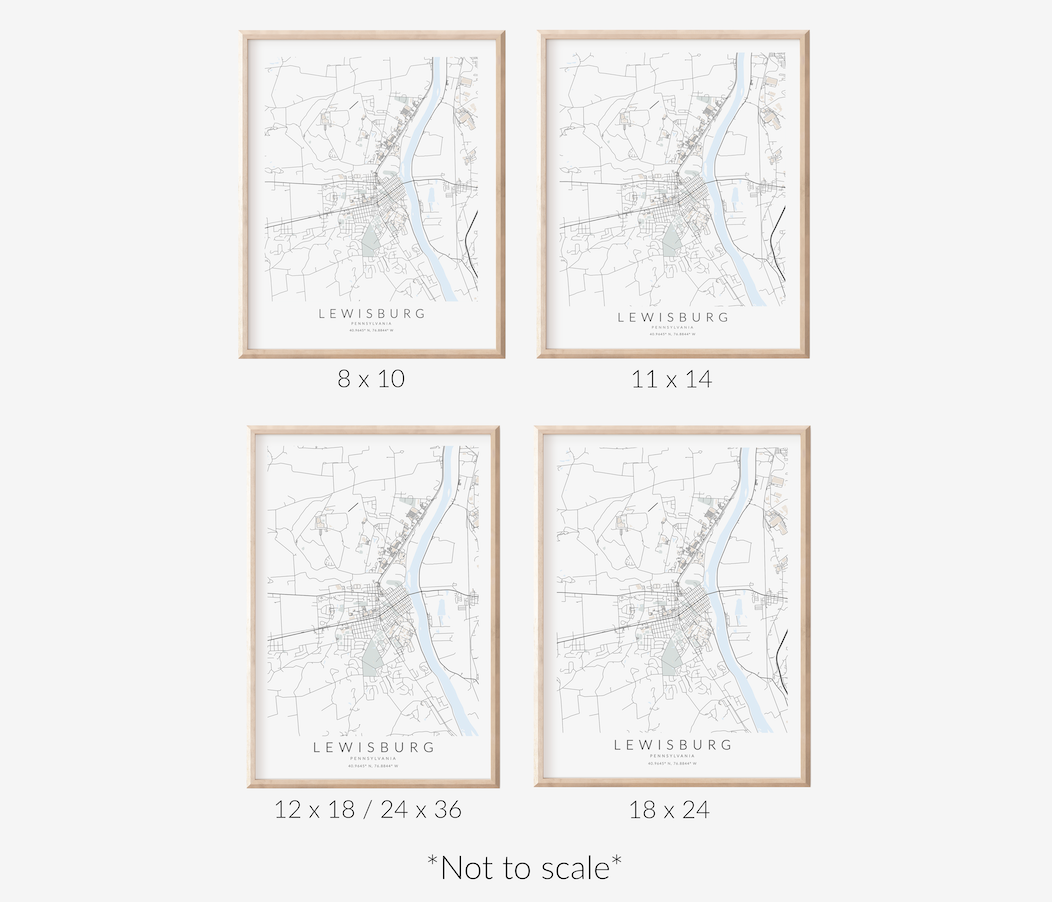 Lewisburg PA Map Print