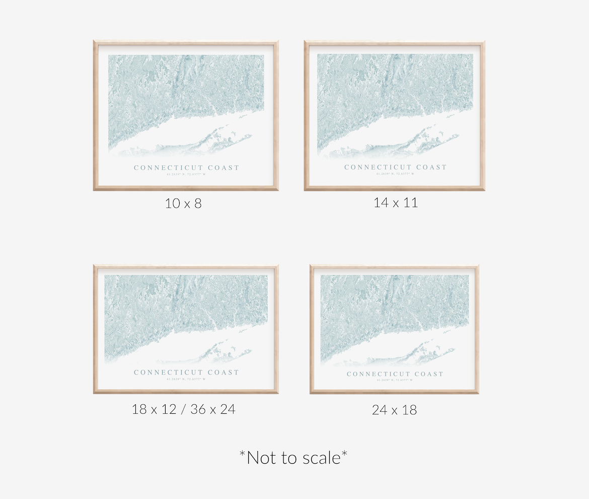 Connecticut Coast Map Print