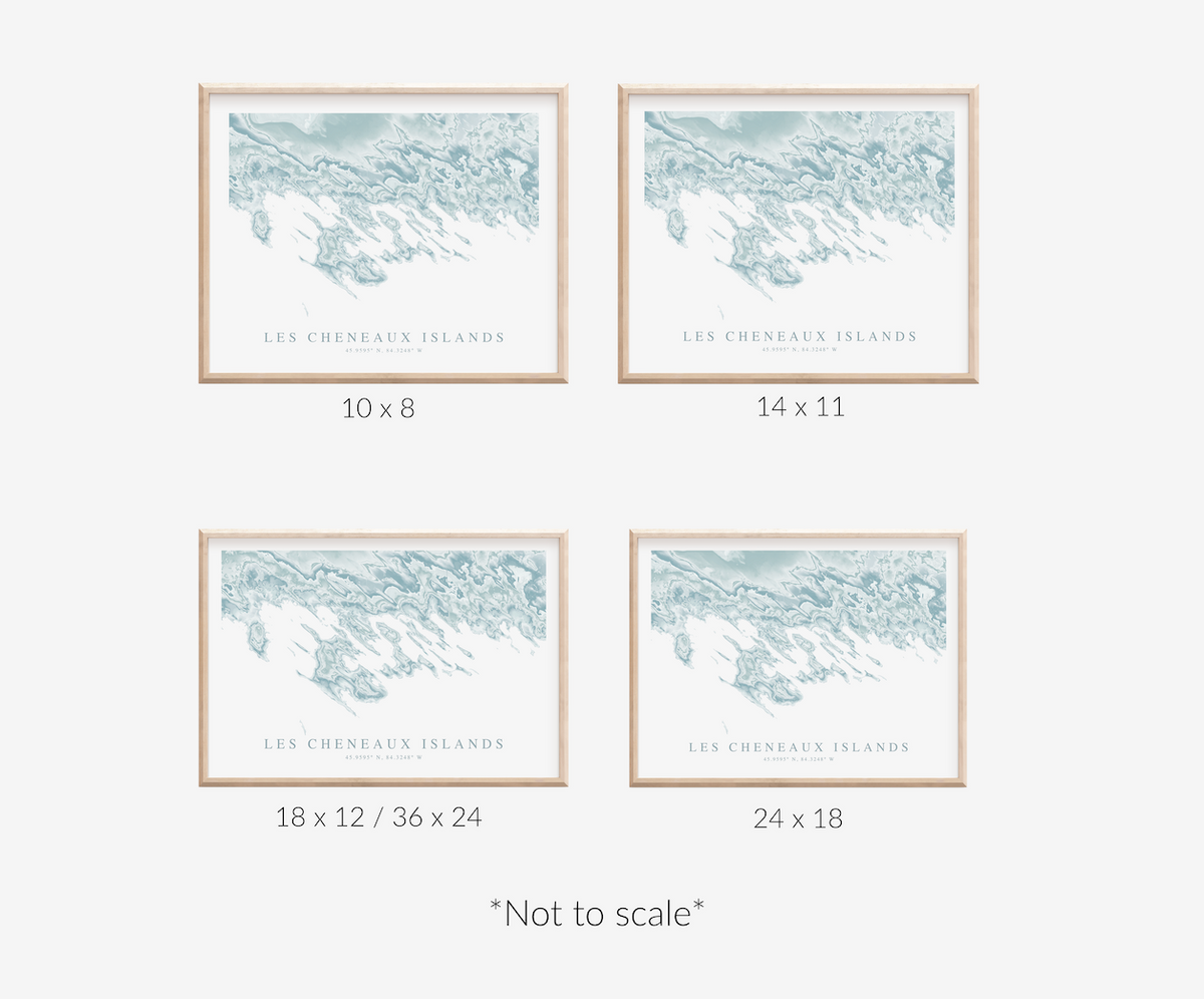 Les Cheneaux Islands Map Print