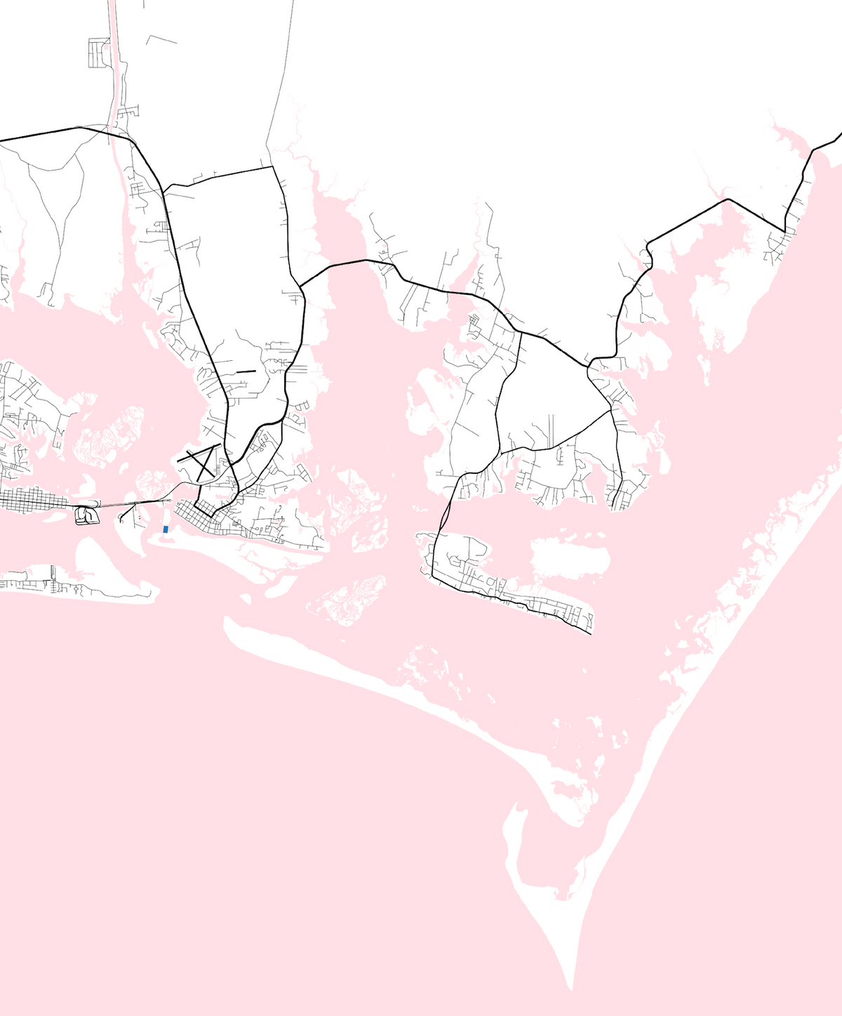 Carteret County Map Print