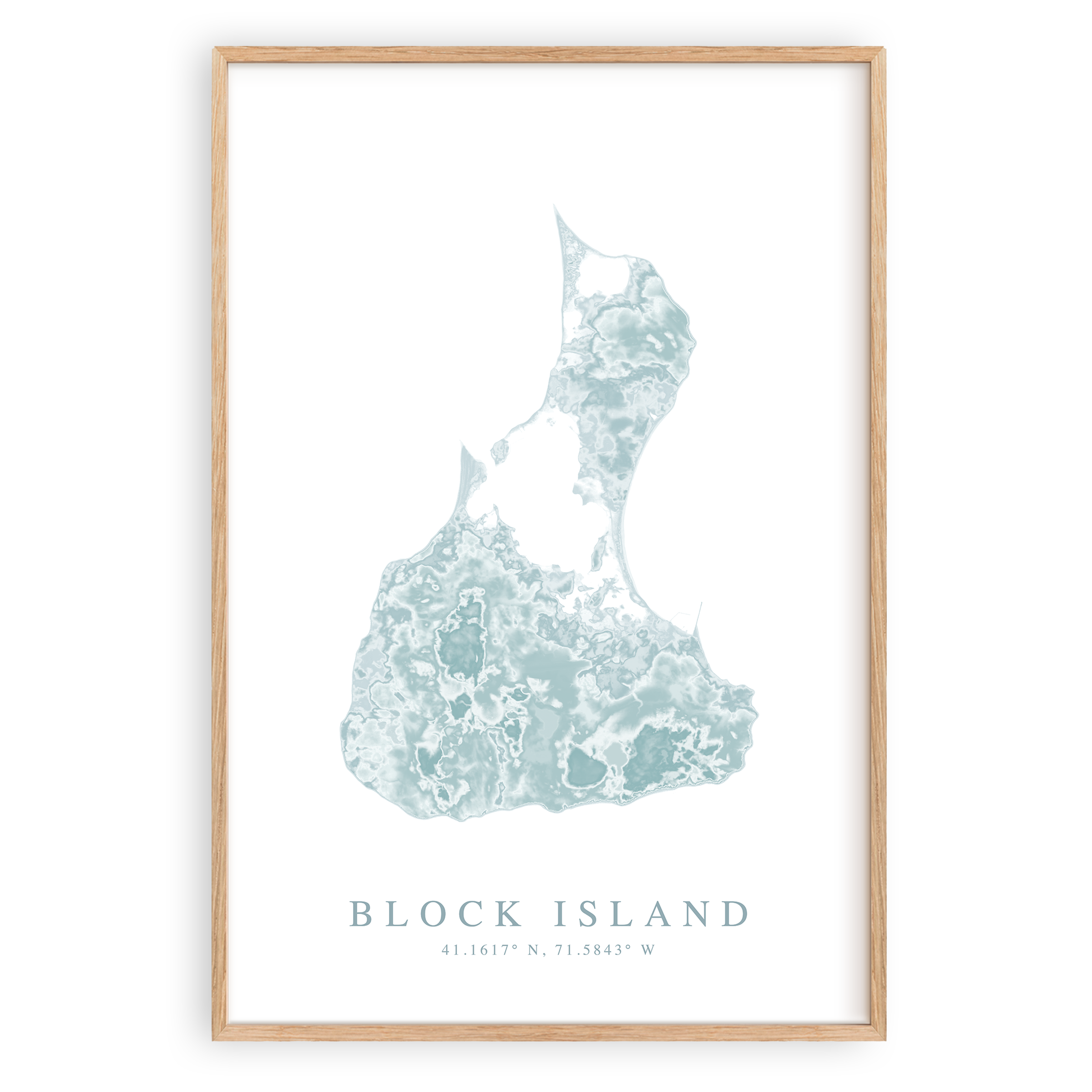 Block Island Map Print VirtualMap