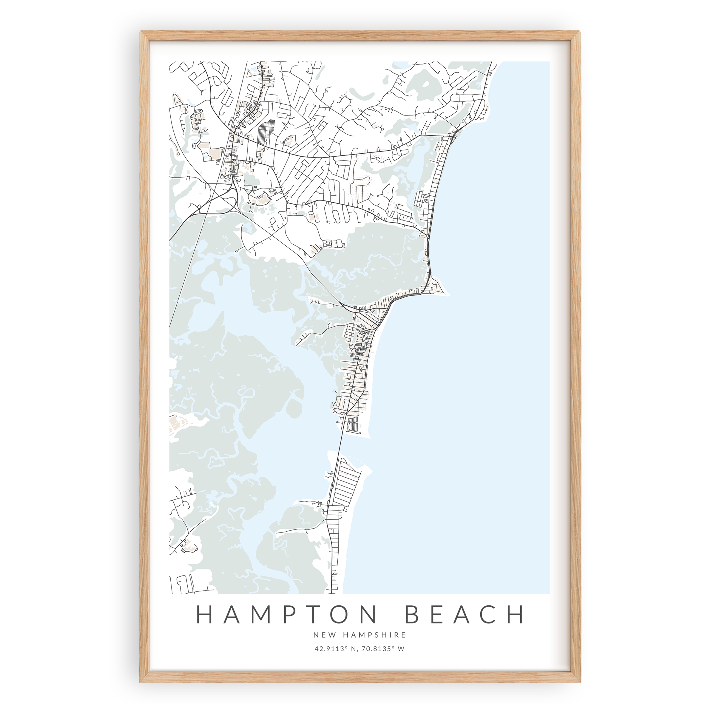 Hampton Beach map print