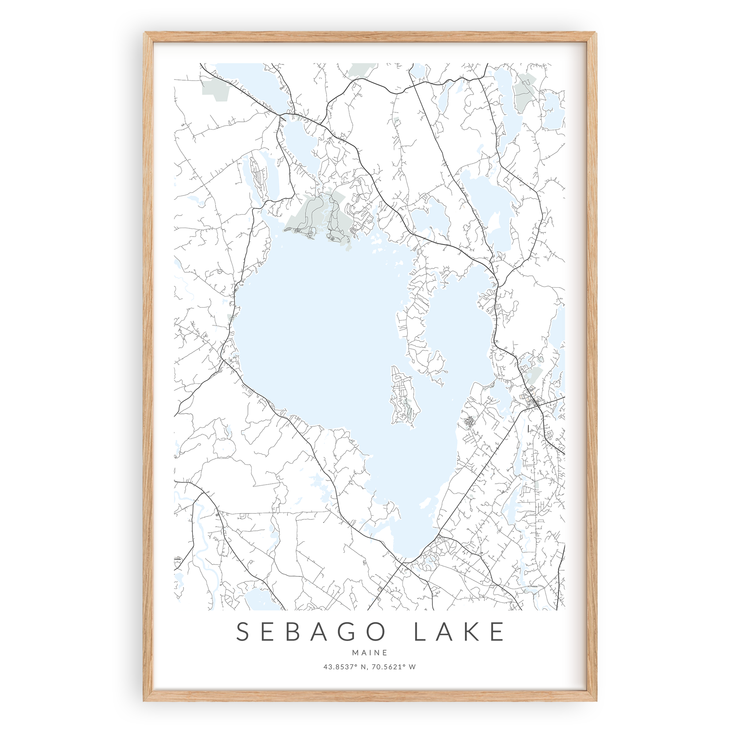 Sebago Lake Map Print VirtualMap