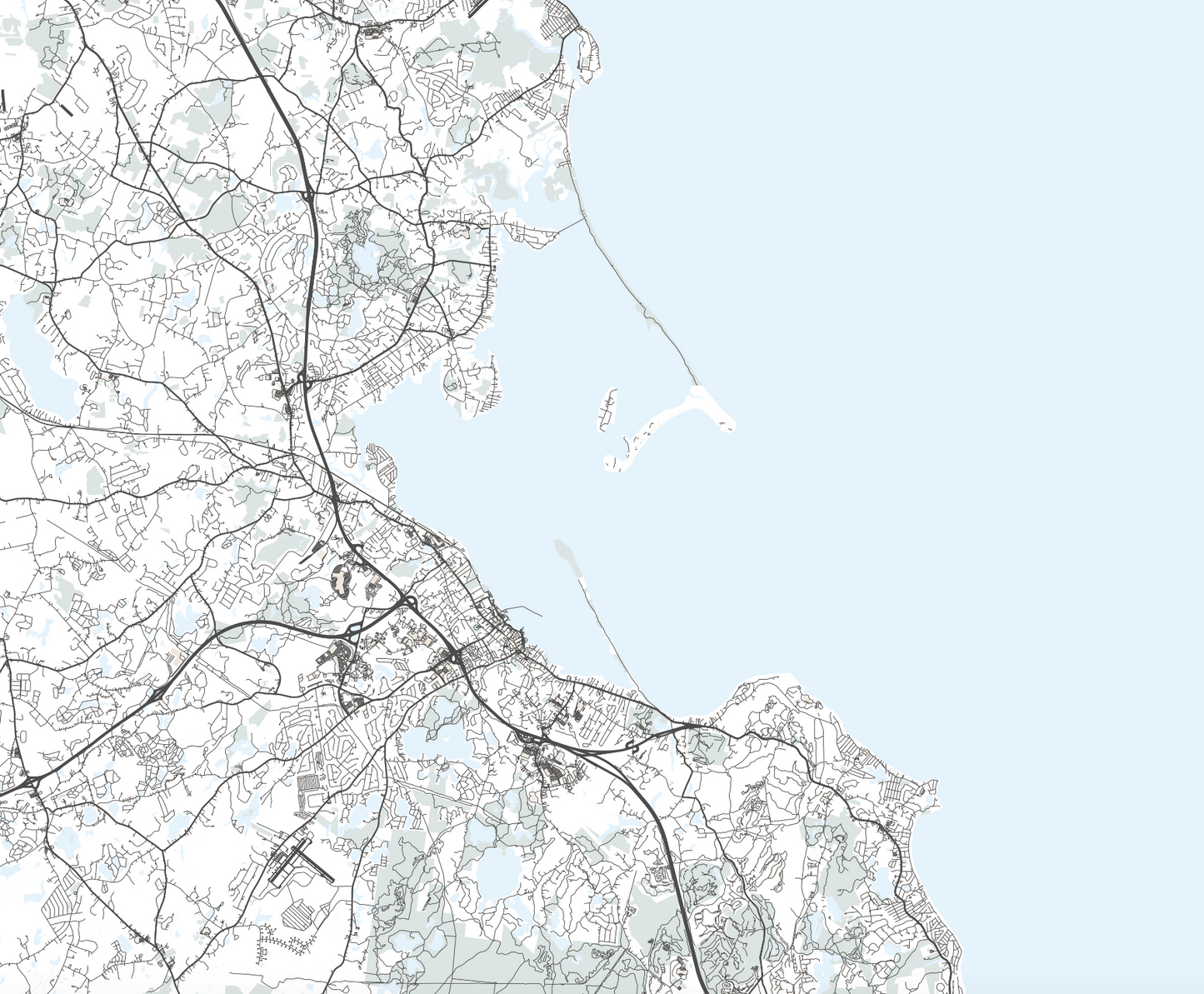 South Shore Massachusetts Map Print