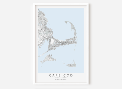 cape cod house decor map white frame