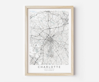 Charlotte Map Print