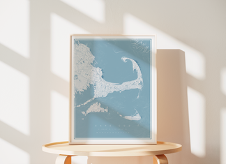 Cape Cod Topographic Map Print – VirtualMap