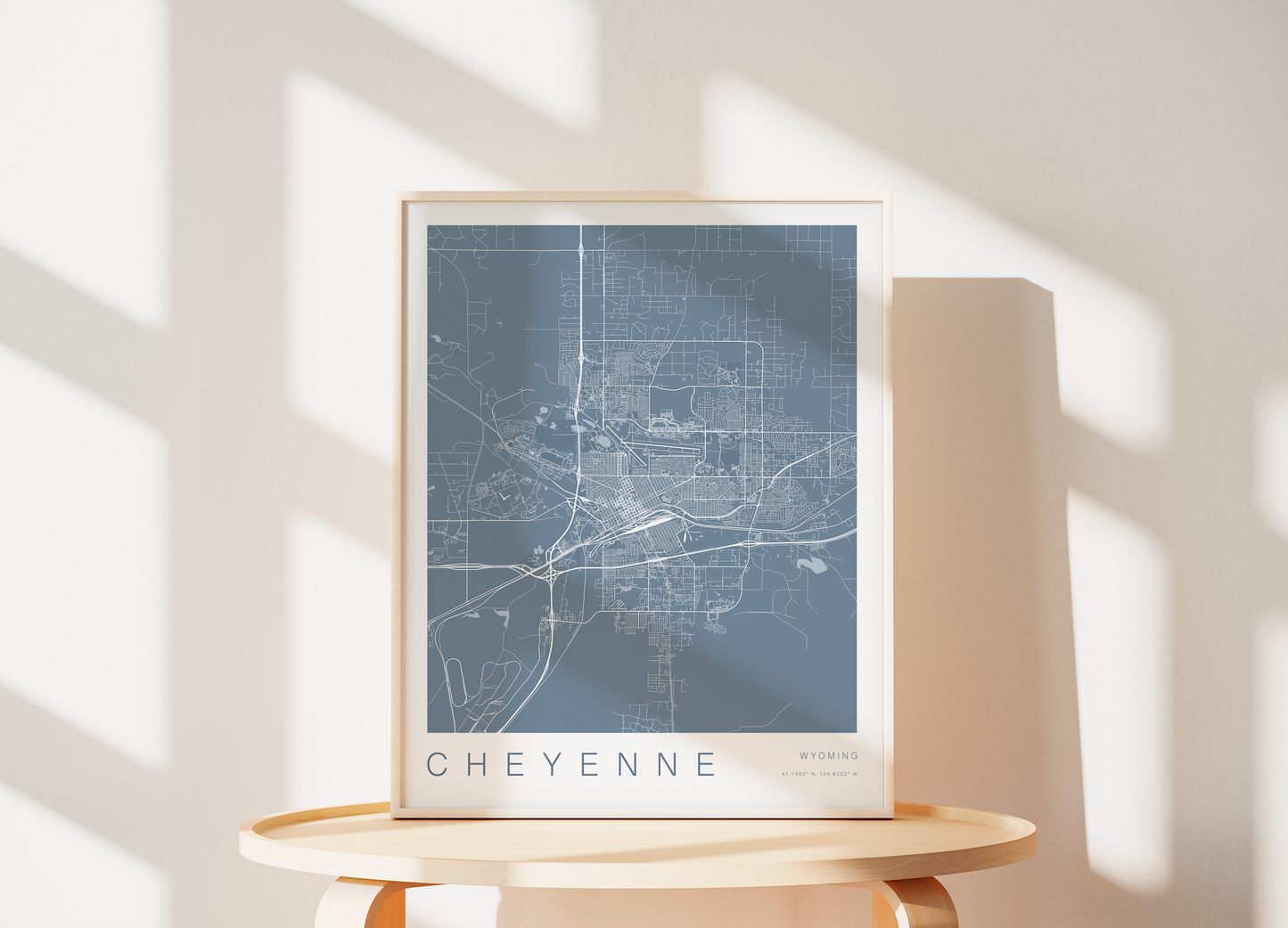 Cheyenne Wyoming Map Print