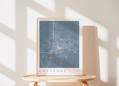 Cheyenne Wyoming Map Print