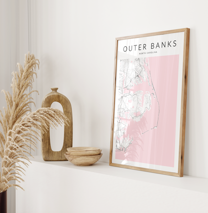 Outer Banks Minimalist Map Print