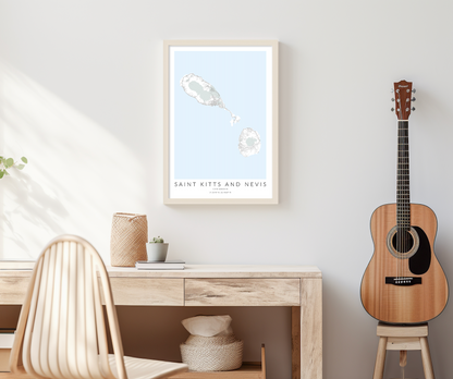 Saint Kitts and Nevis Map Print