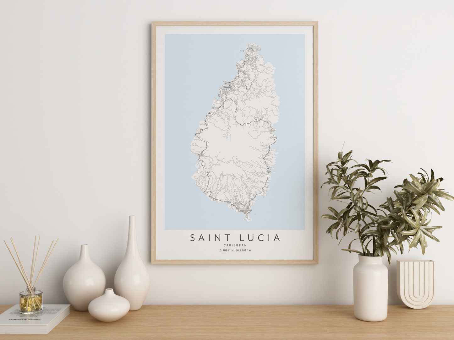 Saint Lucia Map Print