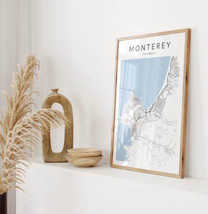 Monterey California Minimalist Map Print