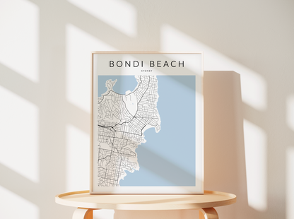 Bondi Beach Minimalist Map Print