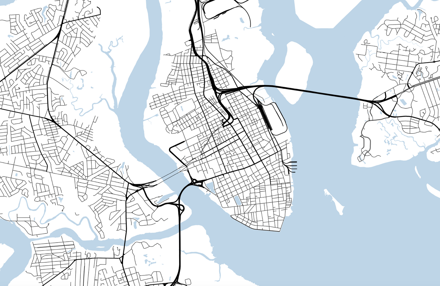 Charleston South Carolina Map Print