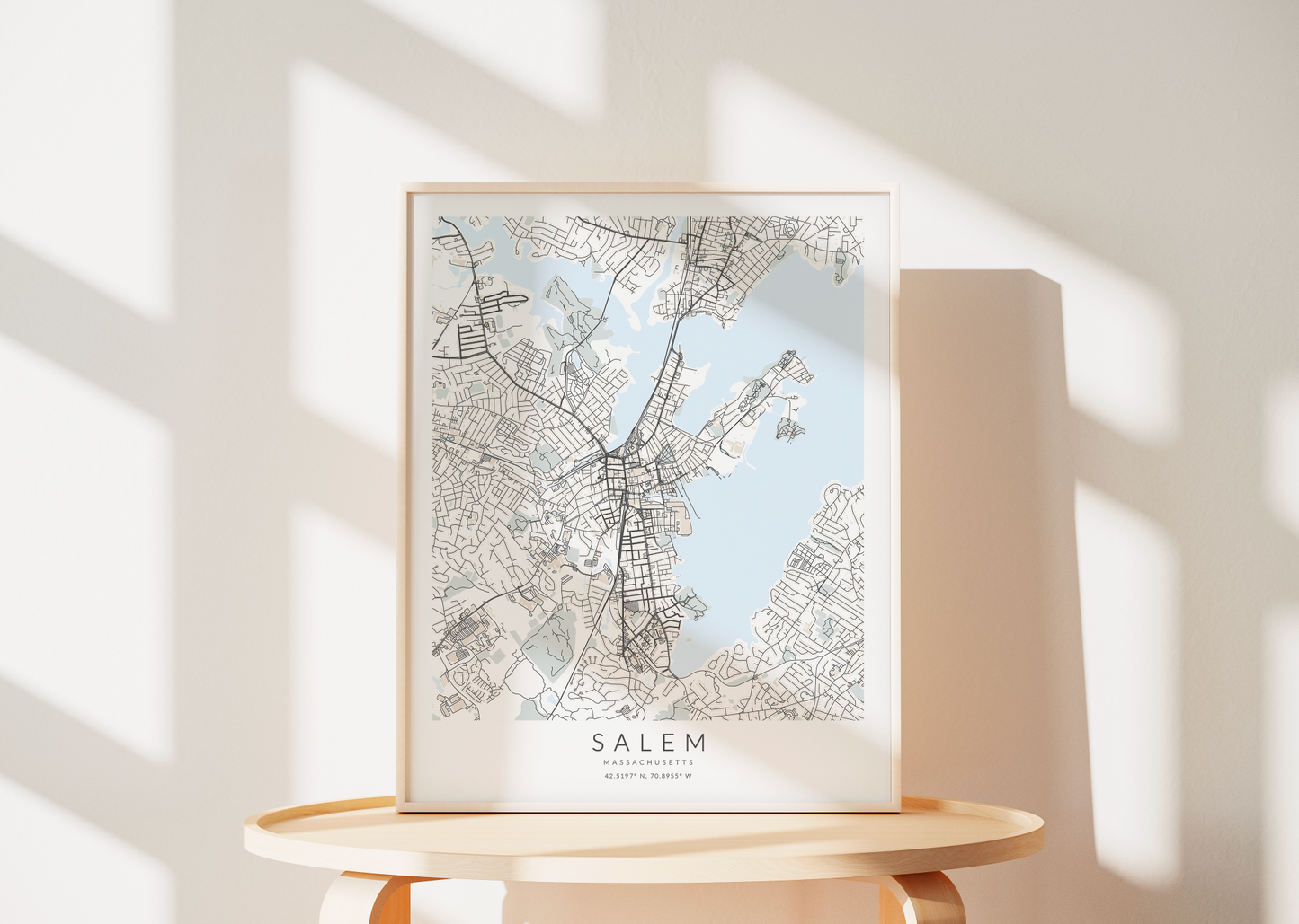 Salem Massachusetts Map Print