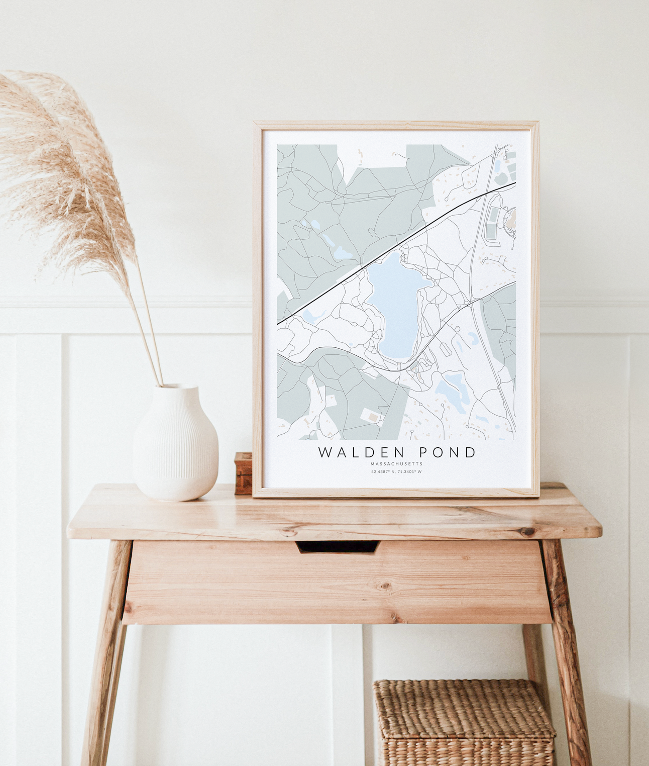 Walden Pond Map Print