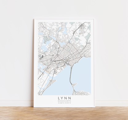 Lynn Massachusetts Map Print