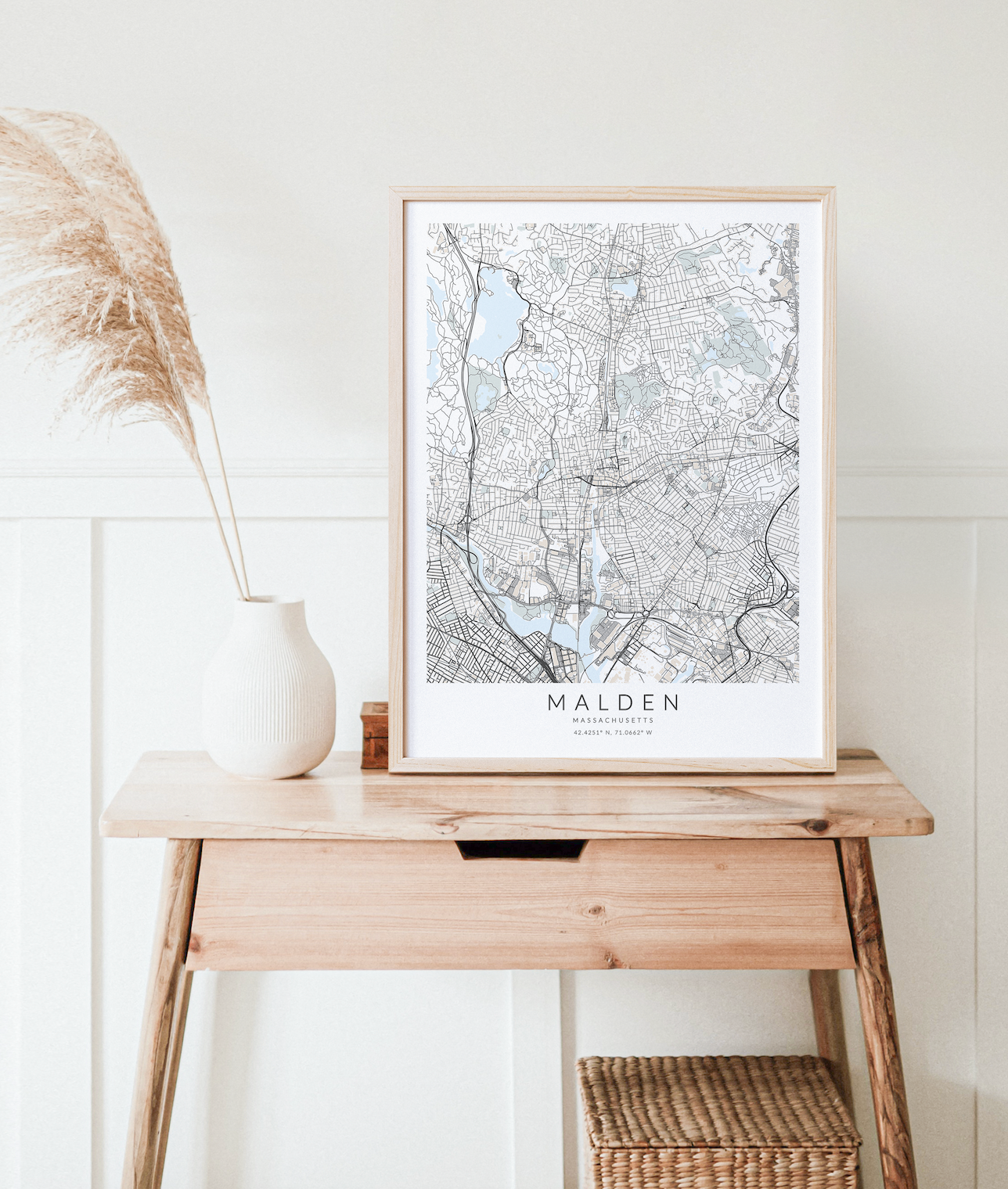 Malden Massachusetts Map Print
