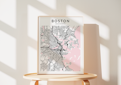 Boston Minimalist Map Print
