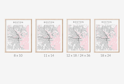 Boston Minimalist Map Print