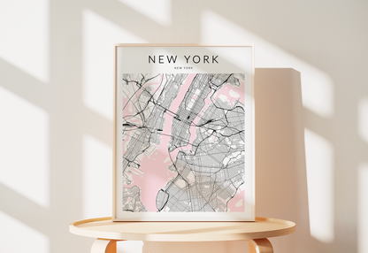 New York Minimalist Map Print
