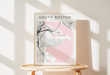 South Boston Minimalist Map Print