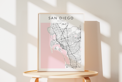 San Diego Minimalist Map Print