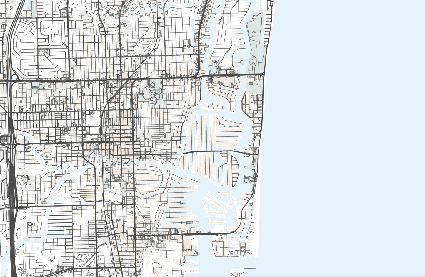 Fort Lauderdale Map Print