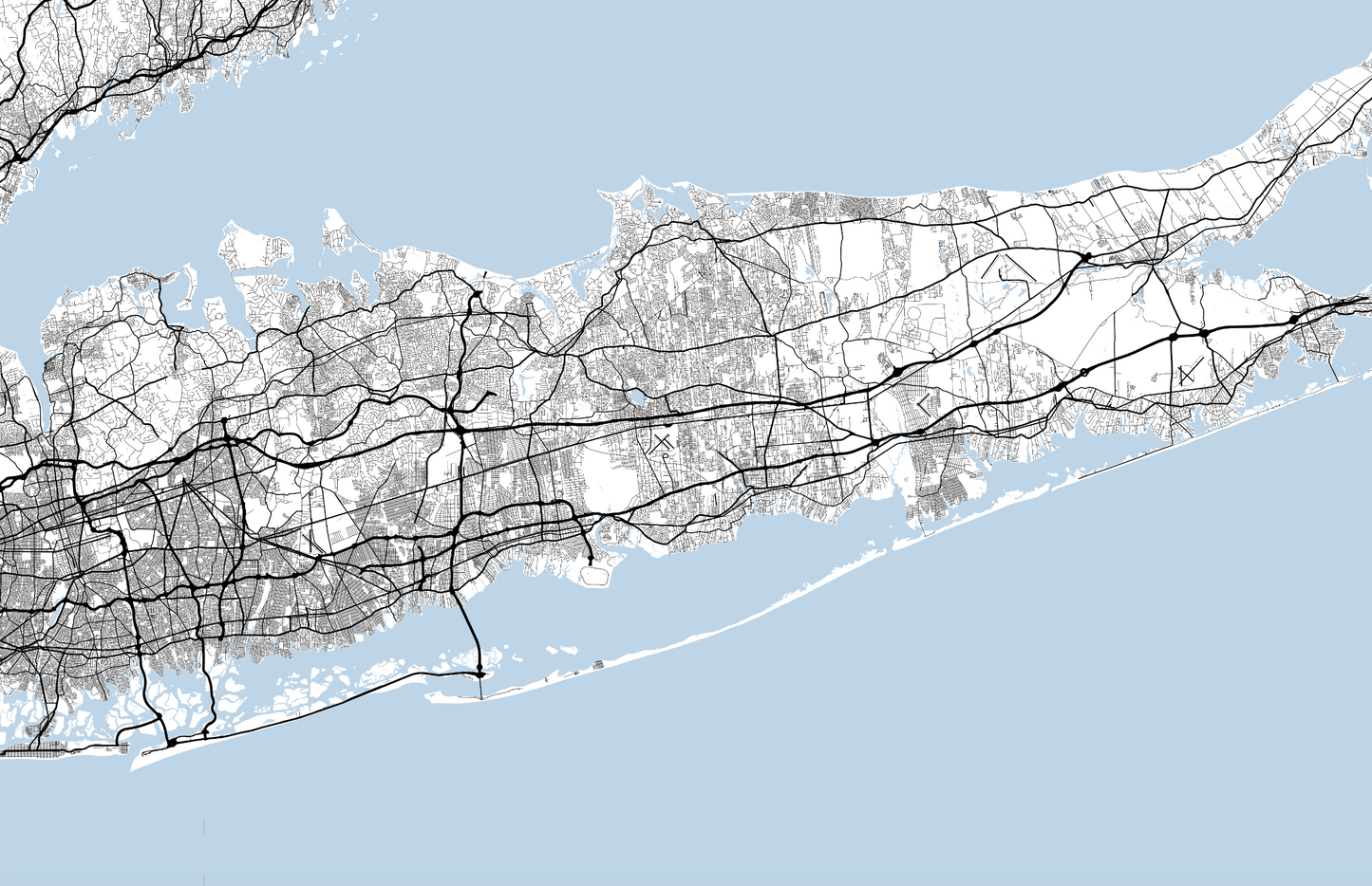 Long Island New York Map Print