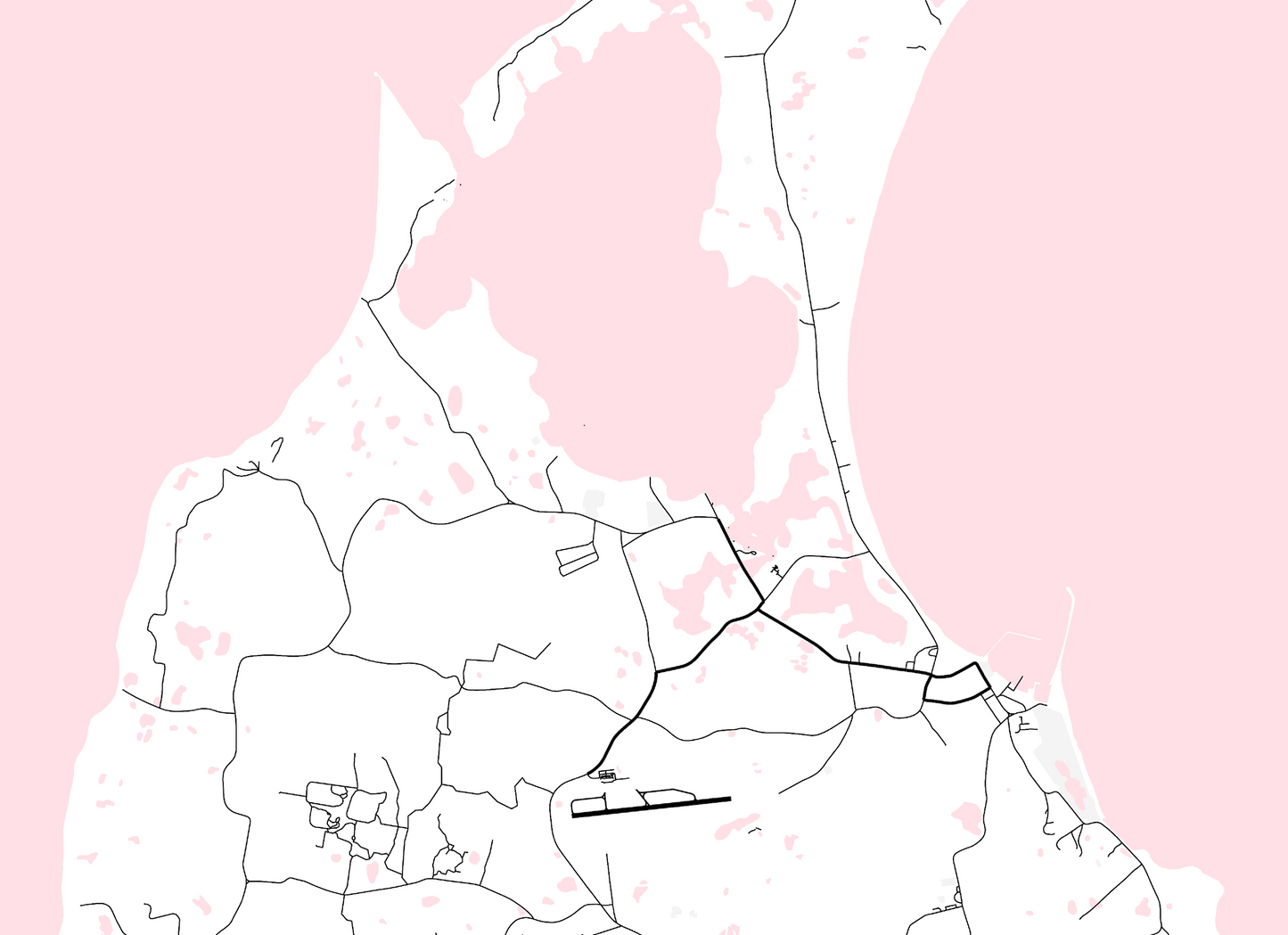 Block Island Minimalist Map Print