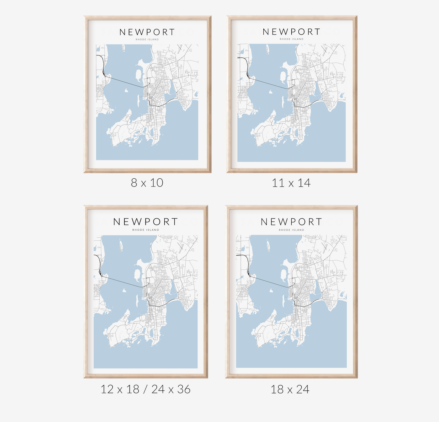 Newport Minimalist Map Print