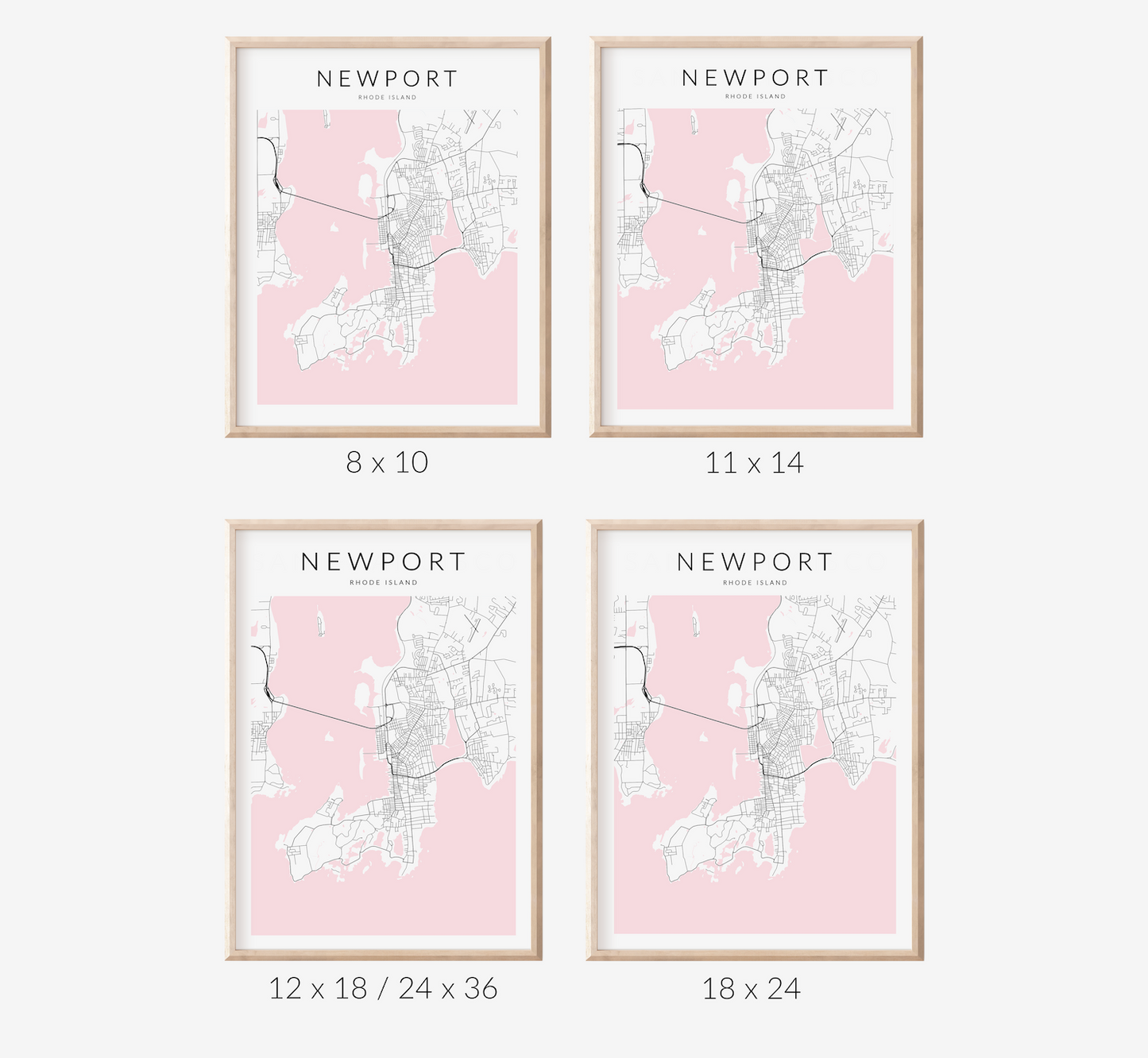 Newport Minimalist Map Print
