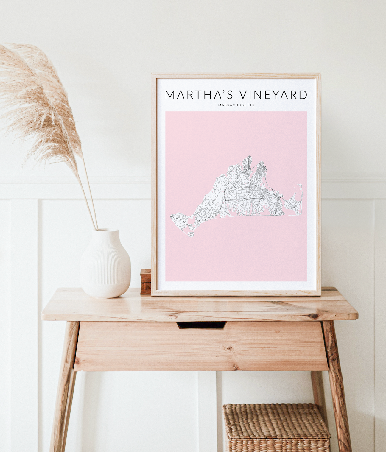 Martha's Vineyard Minimalist Map Print