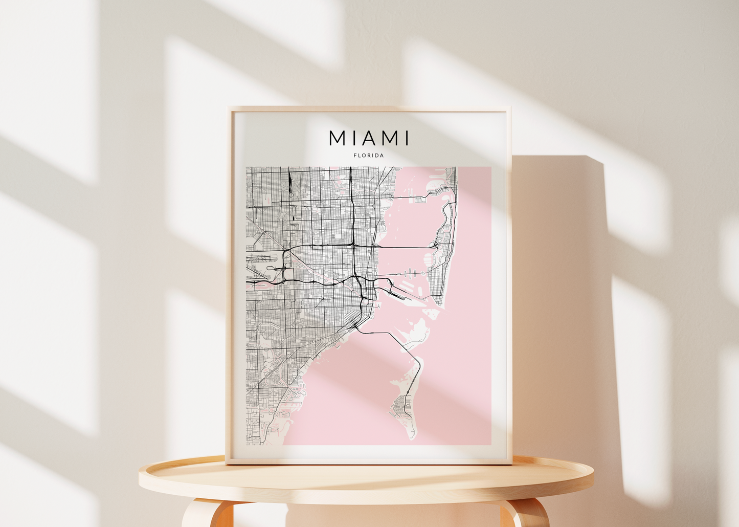 Miami Minimalist Map Print