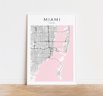 Miami Minimalist Map Print