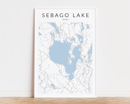 Sebago Lake Map Print