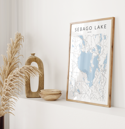 Sebago Lake Map Print