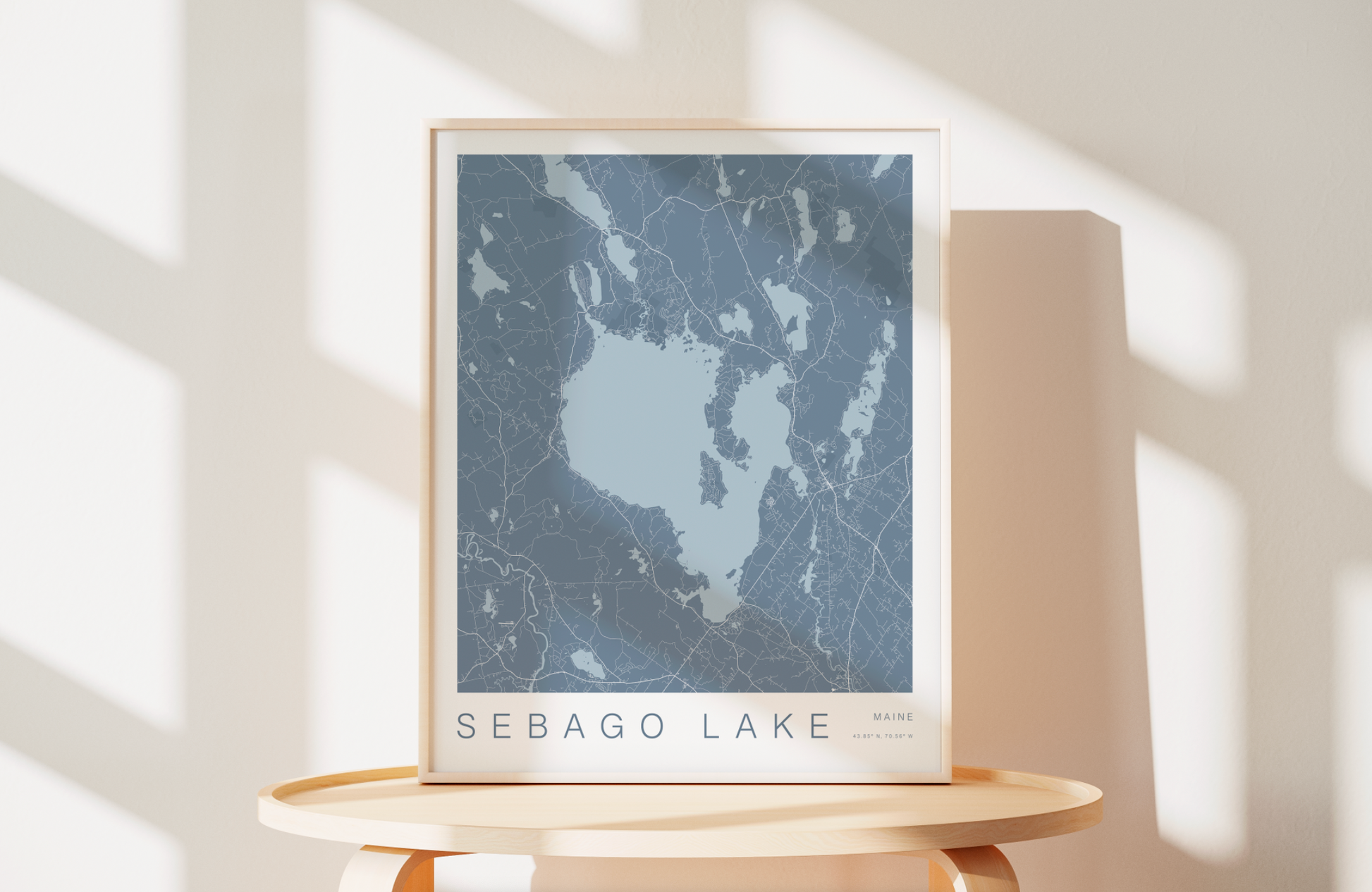 sebago maine map print