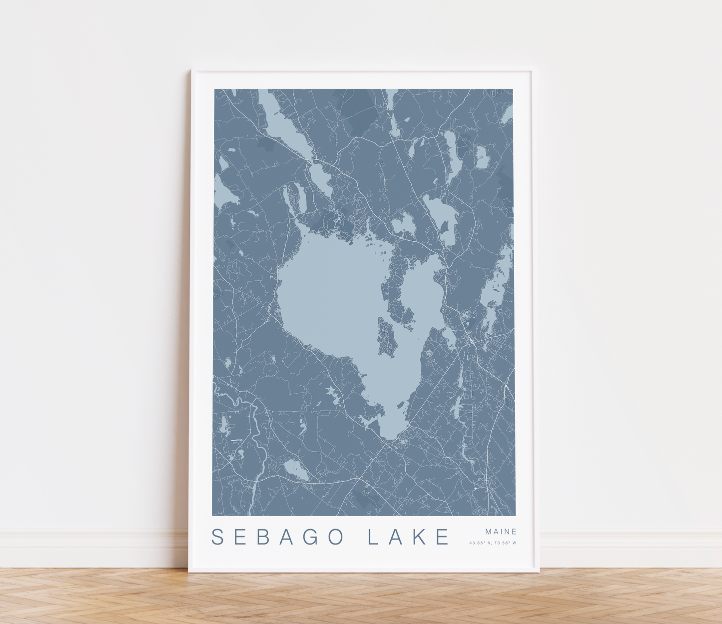 sebago lake map print