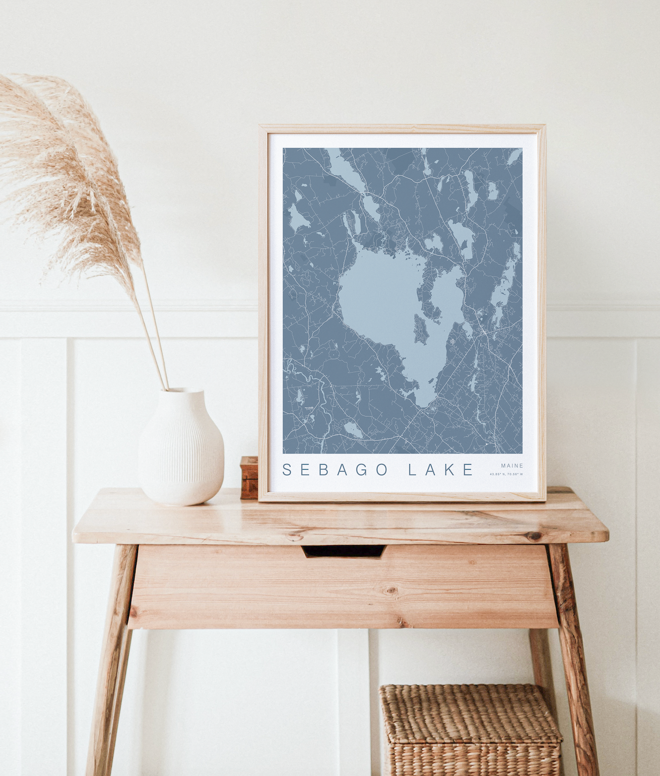 sebago lake maine map print