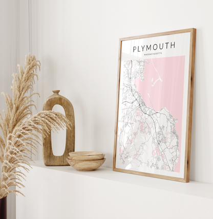 Plymouth Massachusetts Map Print