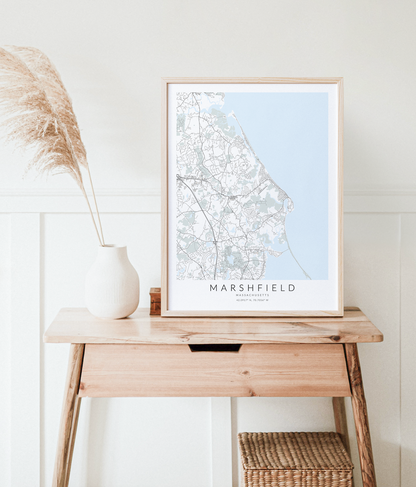 Marshfield Massachusetts Map Print