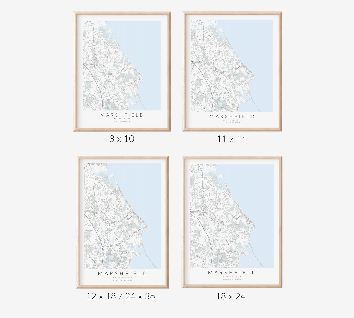 Marshfield Massachusetts Map Print